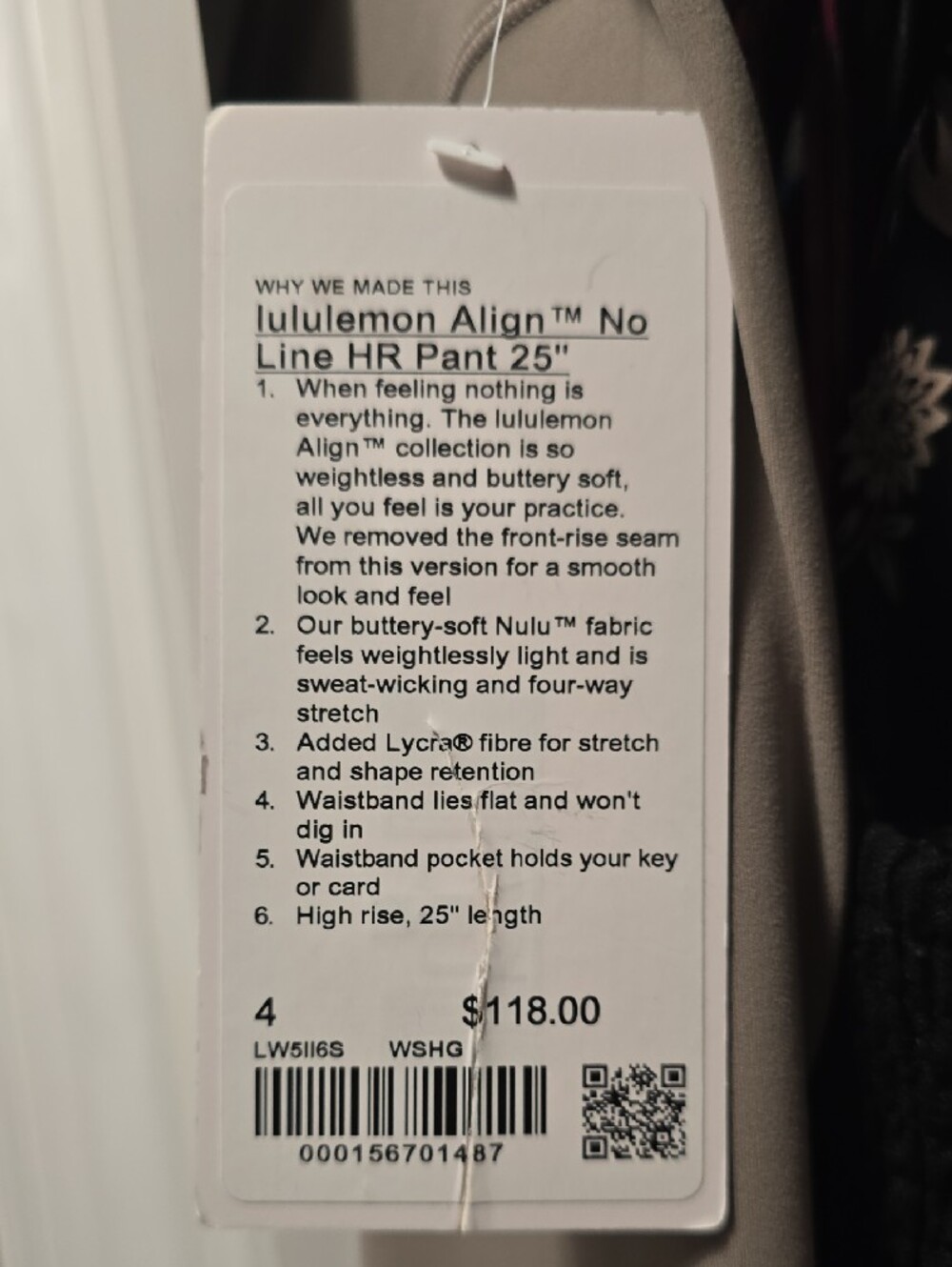 Lululemon Align No Line HR Pant 25" Washed Shadow Grey Size 4 NWT - Picture 3 of 3